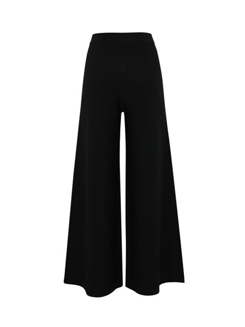 Pantalone ampio in maglia di viscosa nero Liviana Conti | F5SA29Y69-0